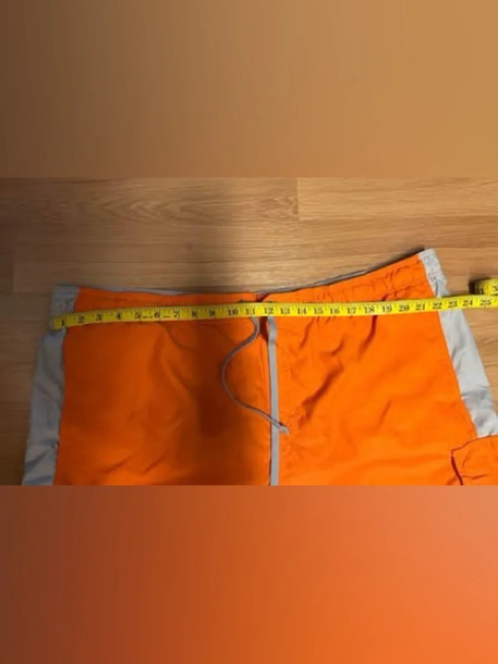 Roundtree & Yorke Men's Orange Cargo Swim Shorts with Contrast Trim size 1X